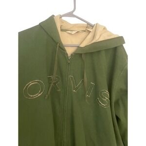 Orvis Green Full Zip Hoodie Sportswear Casual Outdoors Athleisure
